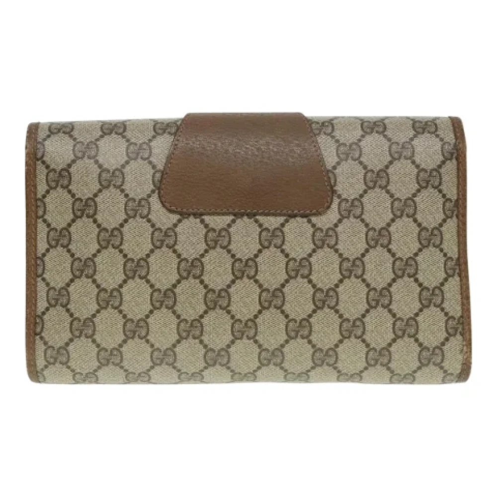 Gucci Vintage Pre-owned Leather clutches Beige Dames