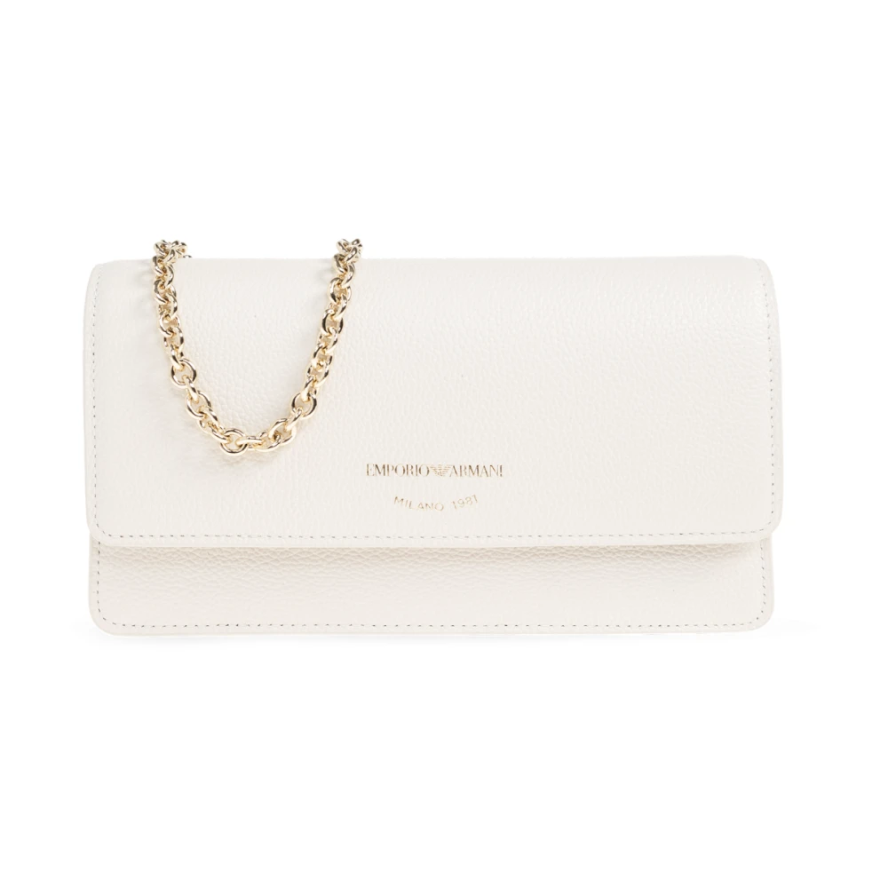 Emporio Armani Vrouw Beige Tassen Dames, One Size, Leer, Leather Clutch