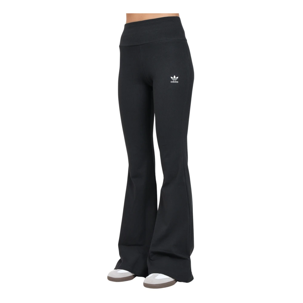 adidas Originals Zwarte Rib Flared Leggings voor Vrouwen Black Dames