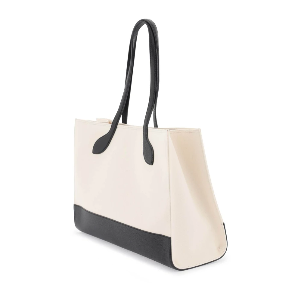 Bally Keep-On Cotton Tote Bag White Dames