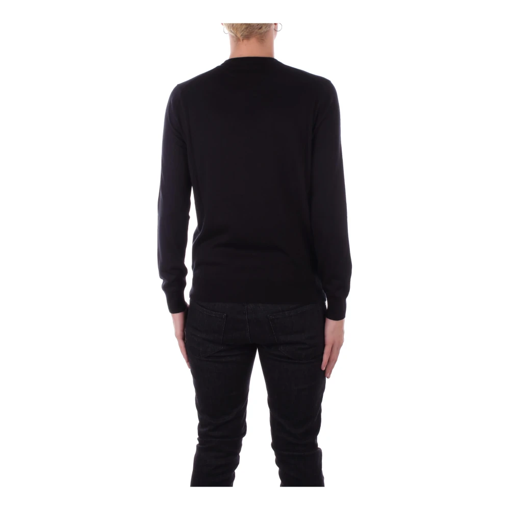 Alpha Studio Zwarte Sweater Model Regular Fit Black Heren
