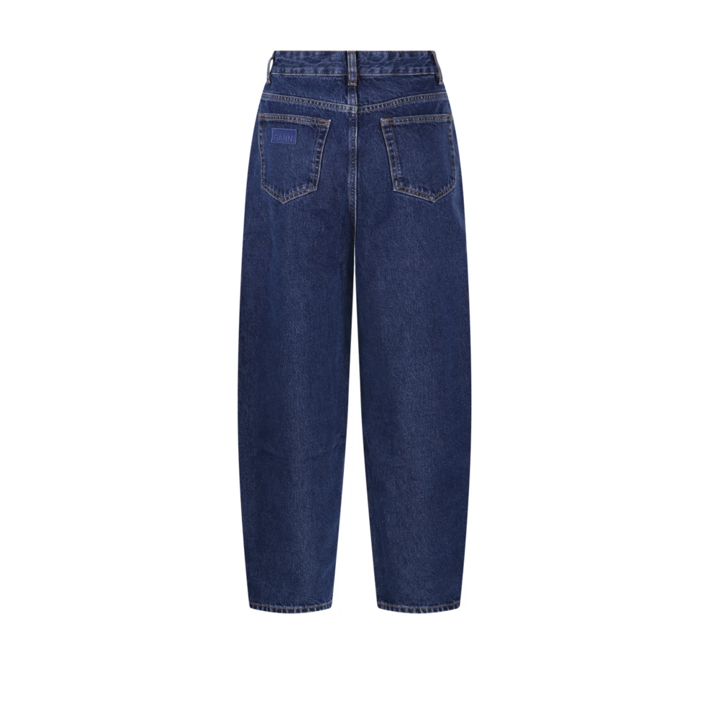 Ganni Donkerblauwe Rigid Denim Jeans Blue Dames