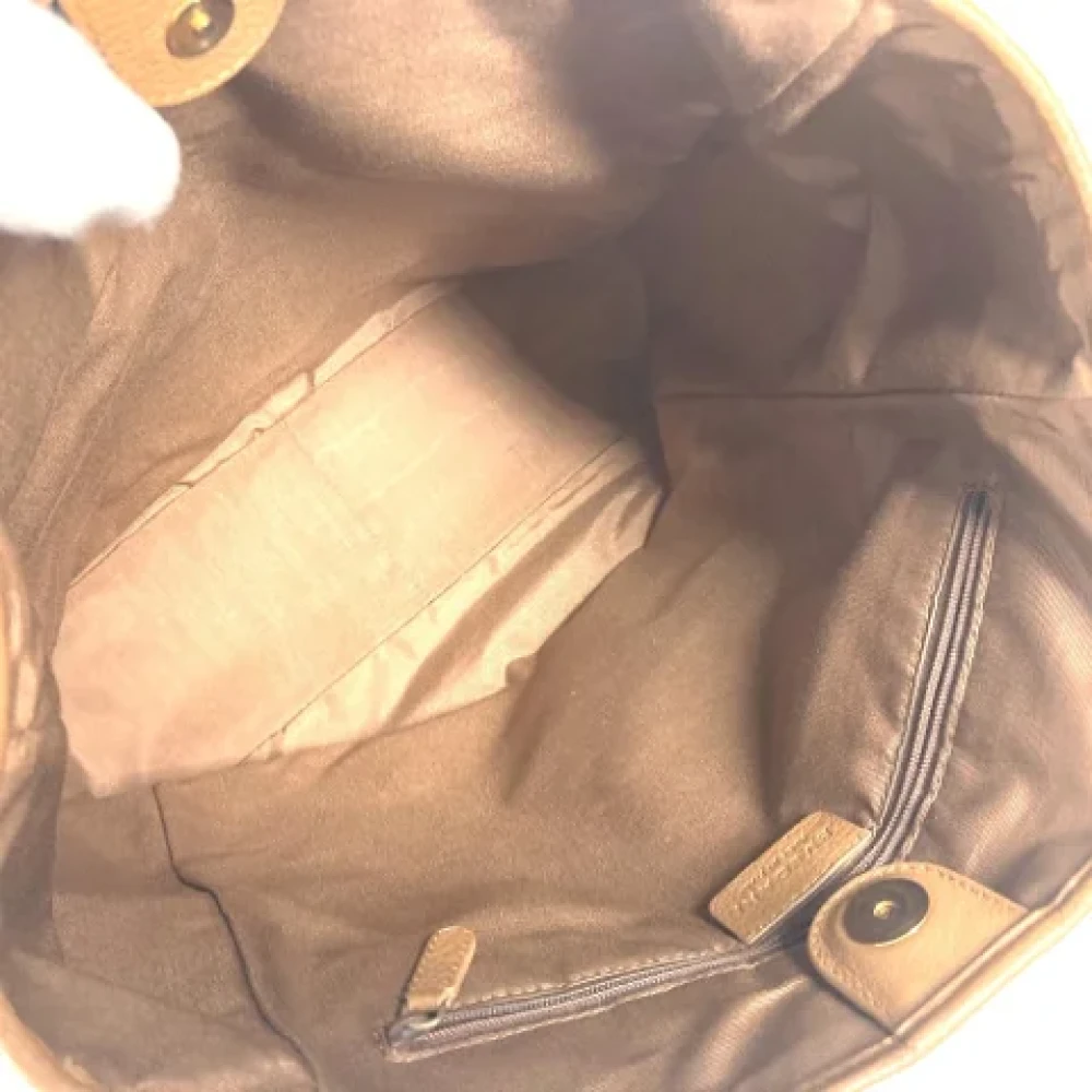Bvlgari Vintage Pre-owned Leather shoulder-bags Beige Dames