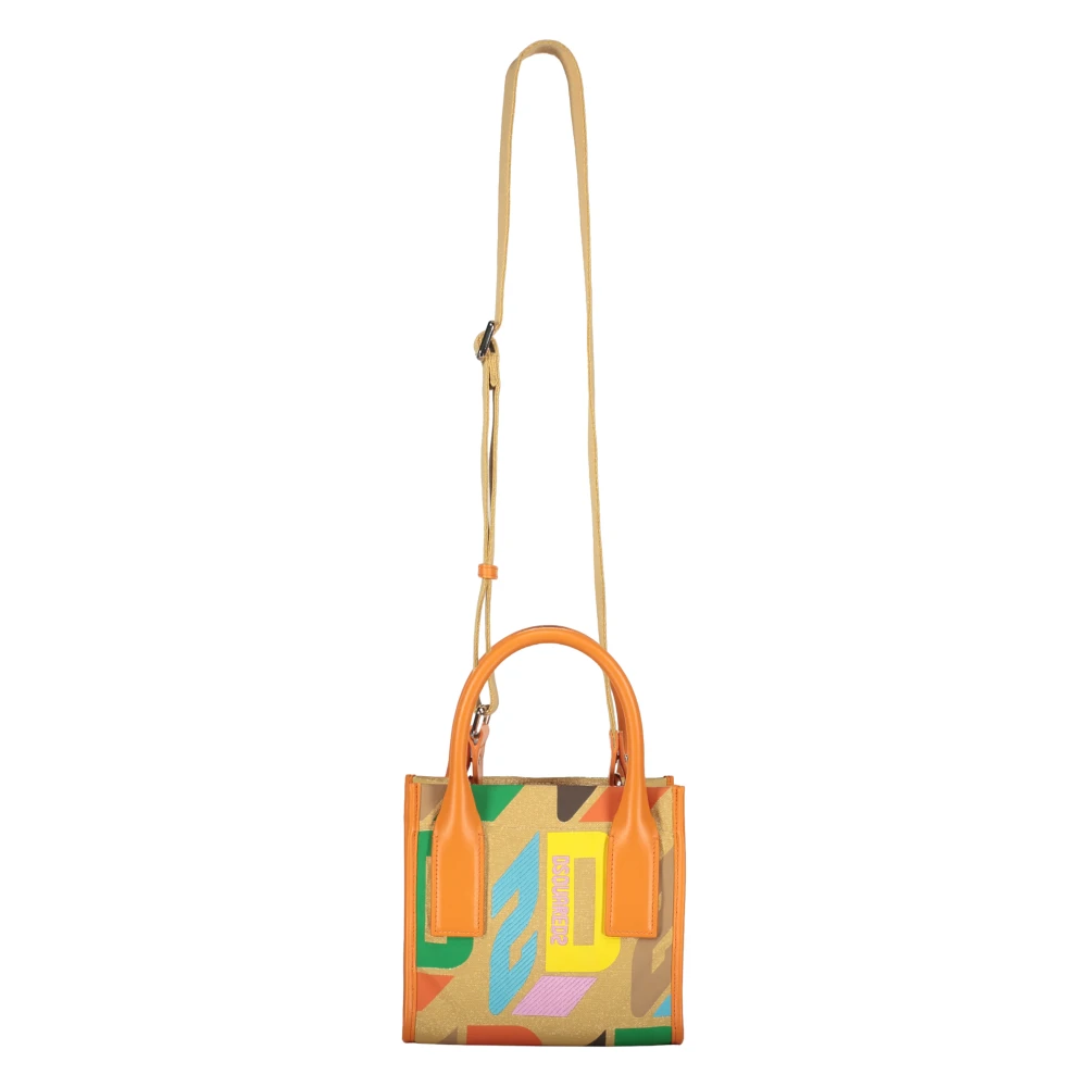 Dsquared2 Canvas Tote Bag met Leren Details Multicolor Dames