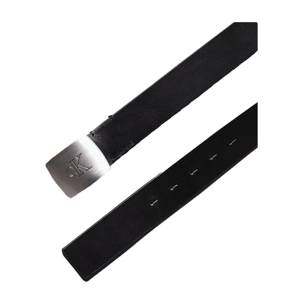 Calvin Klein Luxe leren riemklem Black Heren