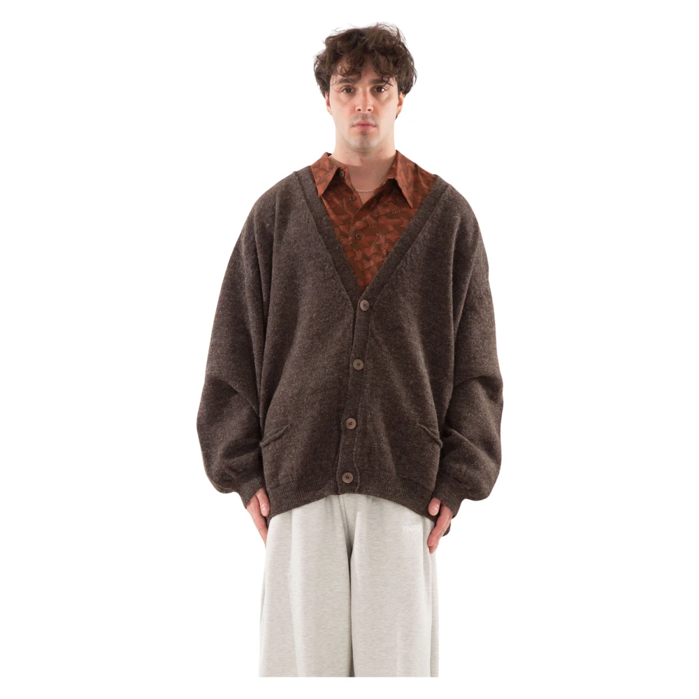 Magliano Oversized Ull Cardigan Brown, Herr