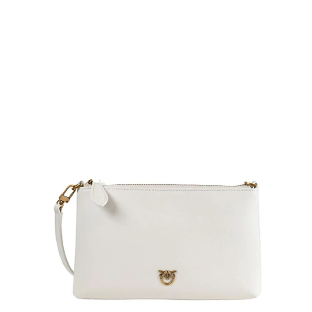 Pinko Women's White Clutches, One Size, Rectangular Clutch With Love Birds