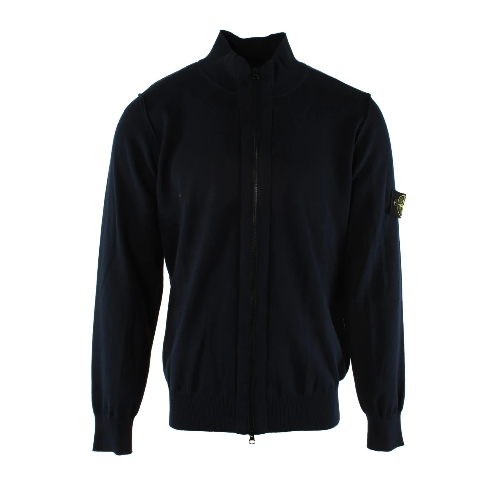 Stone Island Blue Zip-Throughs, Male, 2XL, Cotton Vest