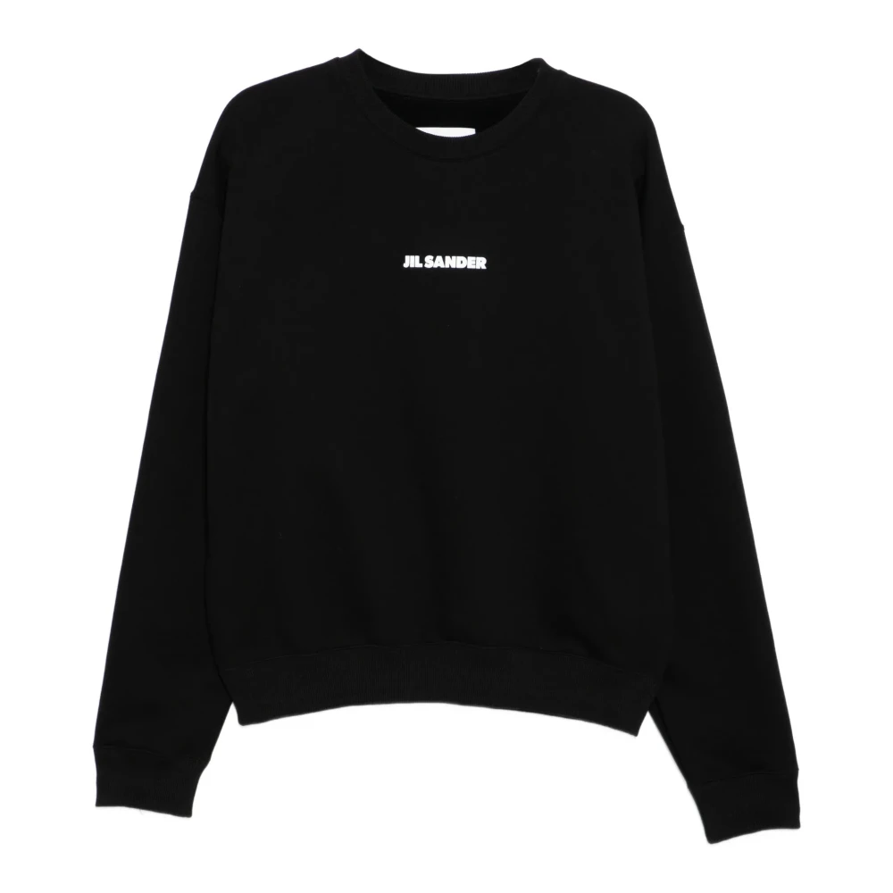 Jil Sander Men's Black Sweatshirts, L, Logo-Print Sweatshirt