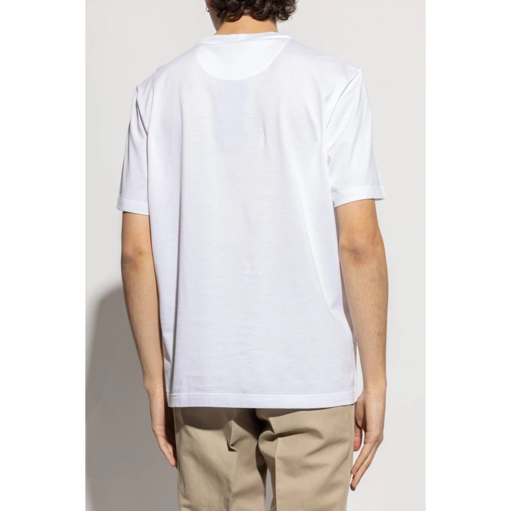 Brioni Katoenen T-shirt met ronde hals White Heren