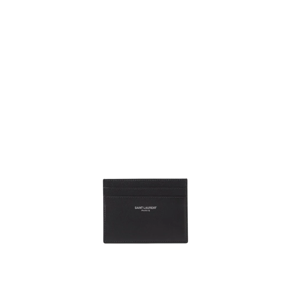 Saint Laurent Men's Black Leather Card Holder Wallet