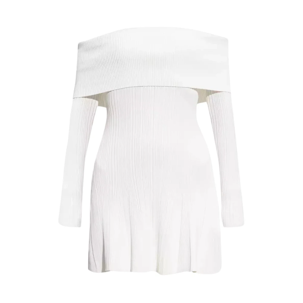 Self Portrait Witte Gebreide Mini Jurk White Dames