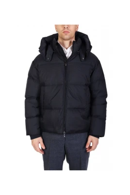 Zippad dunjacka med huva i jacquardnylon