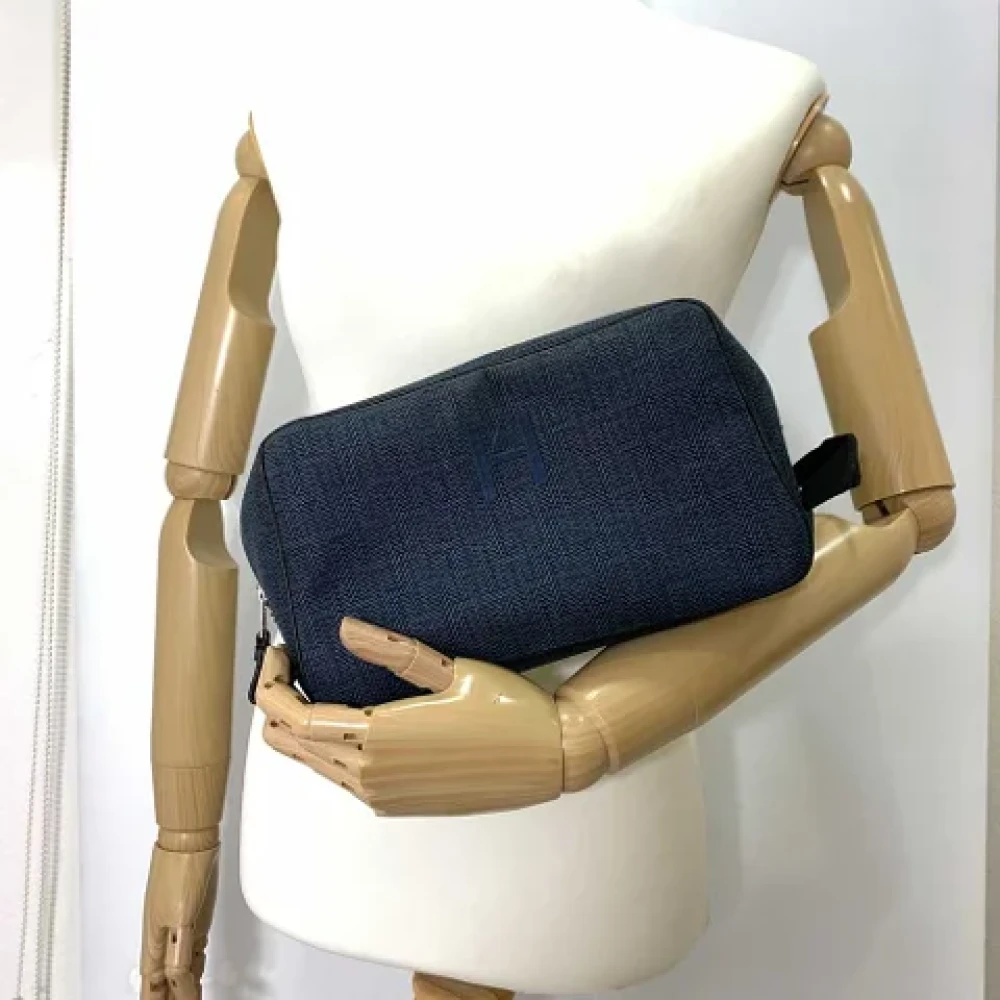 Hermès Vintage Pre-owned Canvas clutches Blue Dames