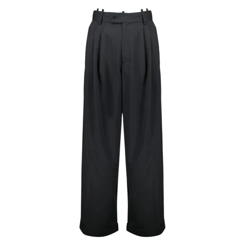 Margaux Lonnberg Zwarte Wol Straight Leg Broek Black Dames