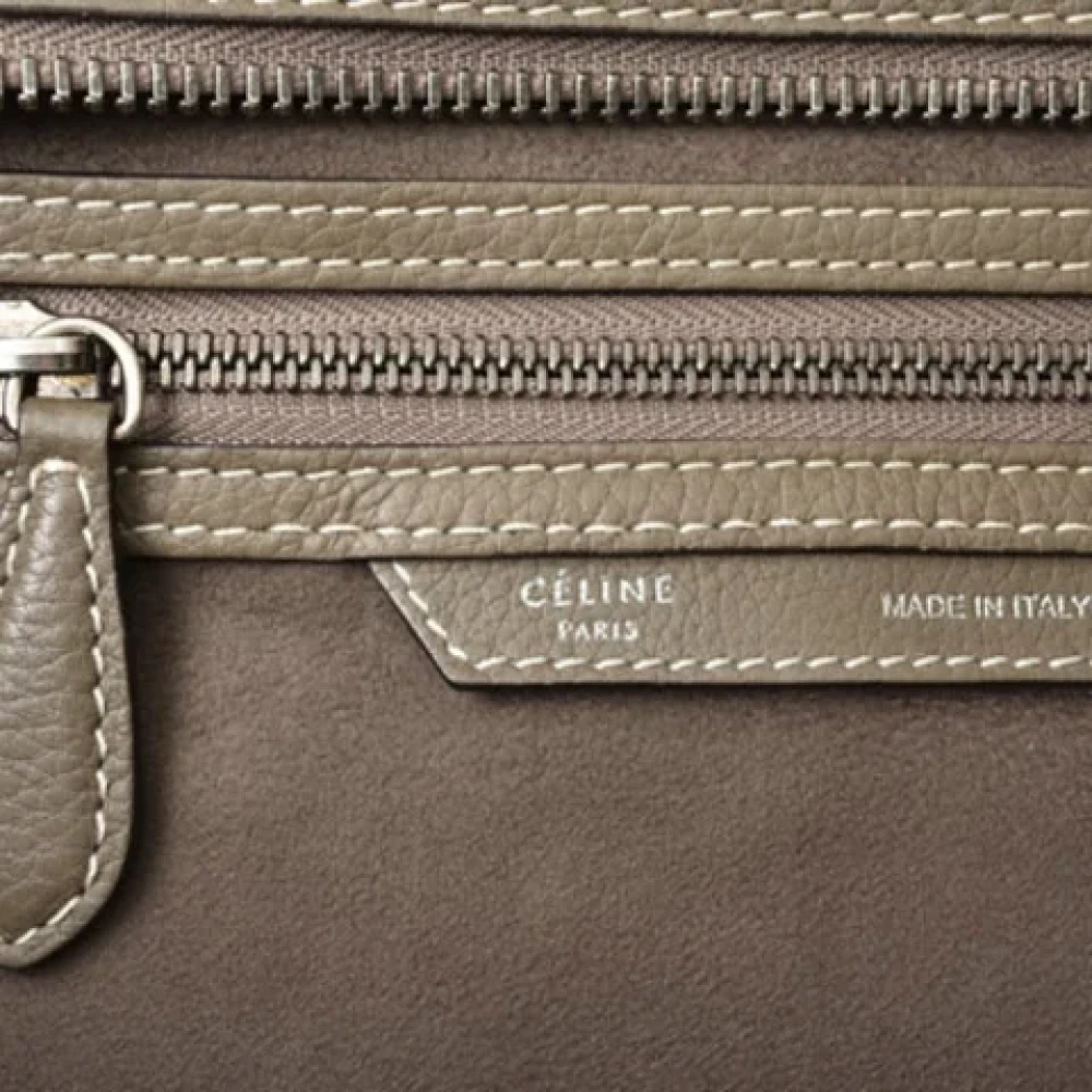 Celine Vintage Pre-owned Leather celine-bags Gray Dames