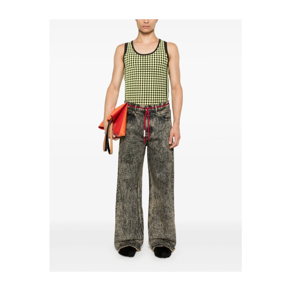 Marni Gemarmerde Flared Jeans Brown Heren