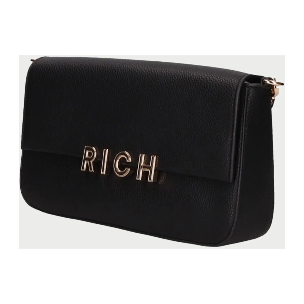 John Richmond Zwarte Schoudertas met Logoprint Black Dames