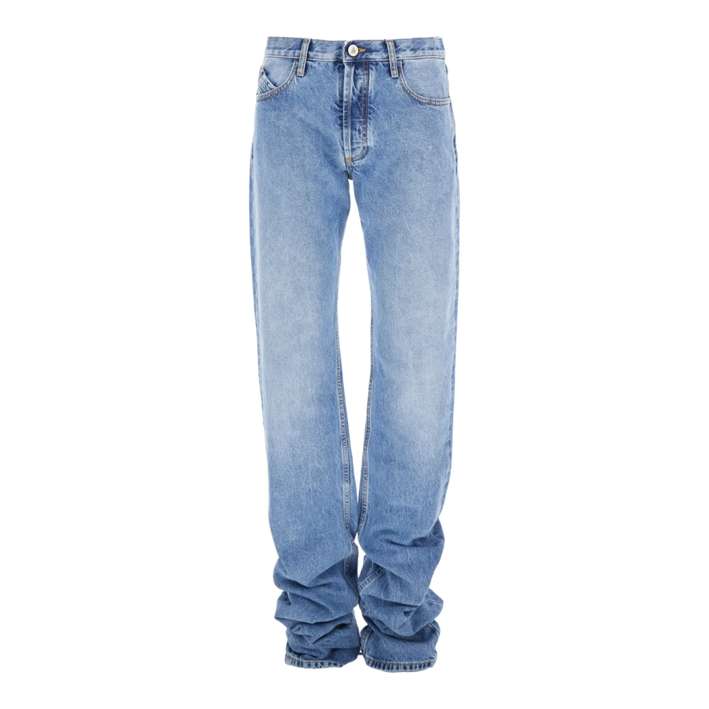 The Attico Blauwe Denim Jeans met Logo Borduursel Blue Dames