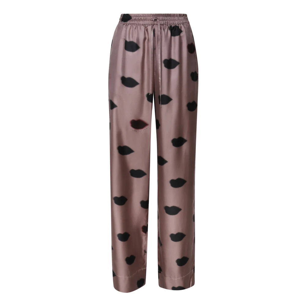 Stella Mccartney Lippenprint Taupe Broek Brown Dames