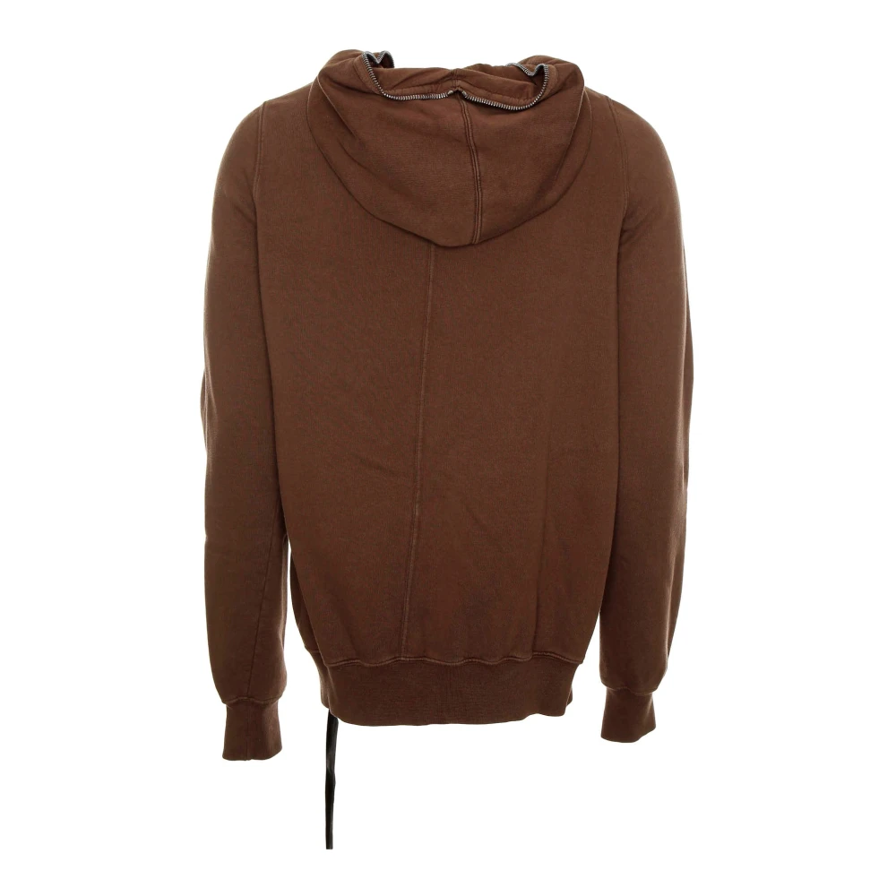 Rick Owens Hooded Zip-Up Sweat Jacket Brown Heren