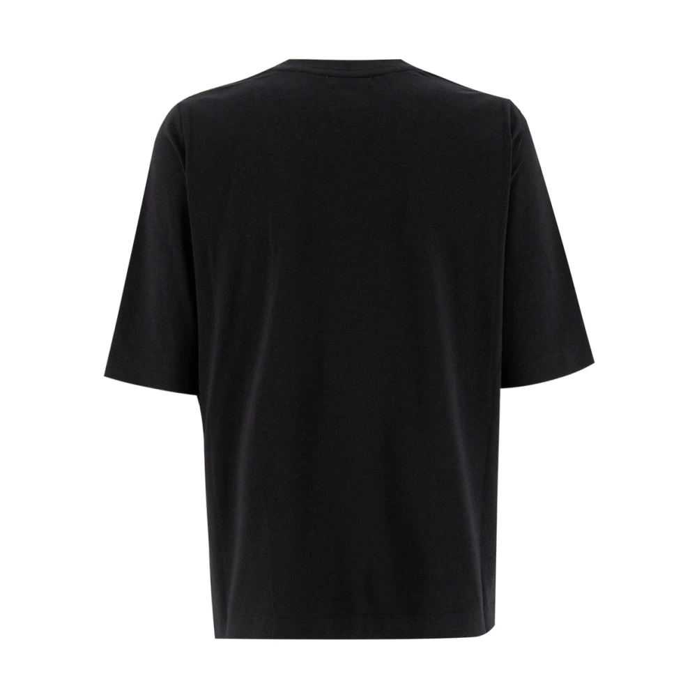 Panicale Geborduurd Crew Neck T-shirt Black Dames