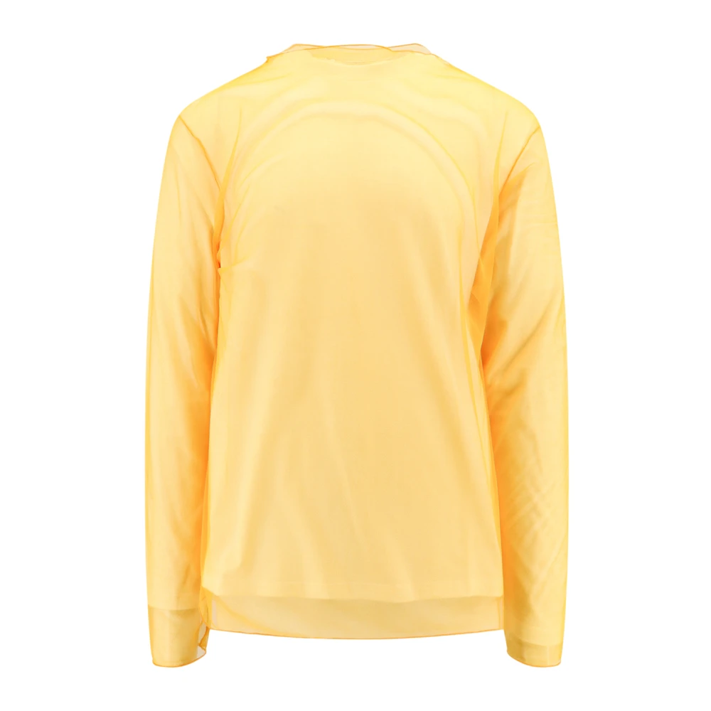 Oransje Crew-neck T-skjorte med Ikonisk Print