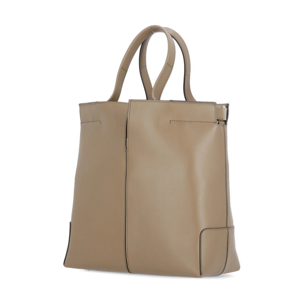 TOD'S Bruine Leren Dames Tas met Handvatten Brown Dames