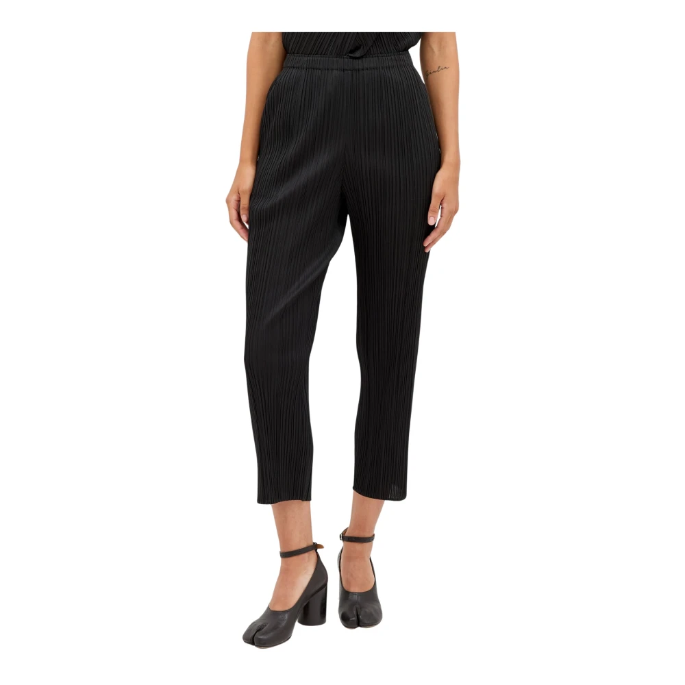 Issey Miyake Geplooide Tapered Broek Black Dames