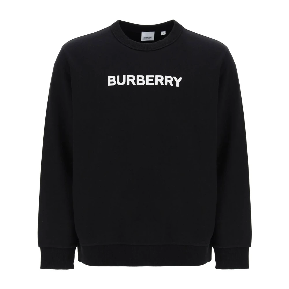 Burberry Men's Black Sweatshirts, M, Logo Print Sweatshirt With Puff Effect