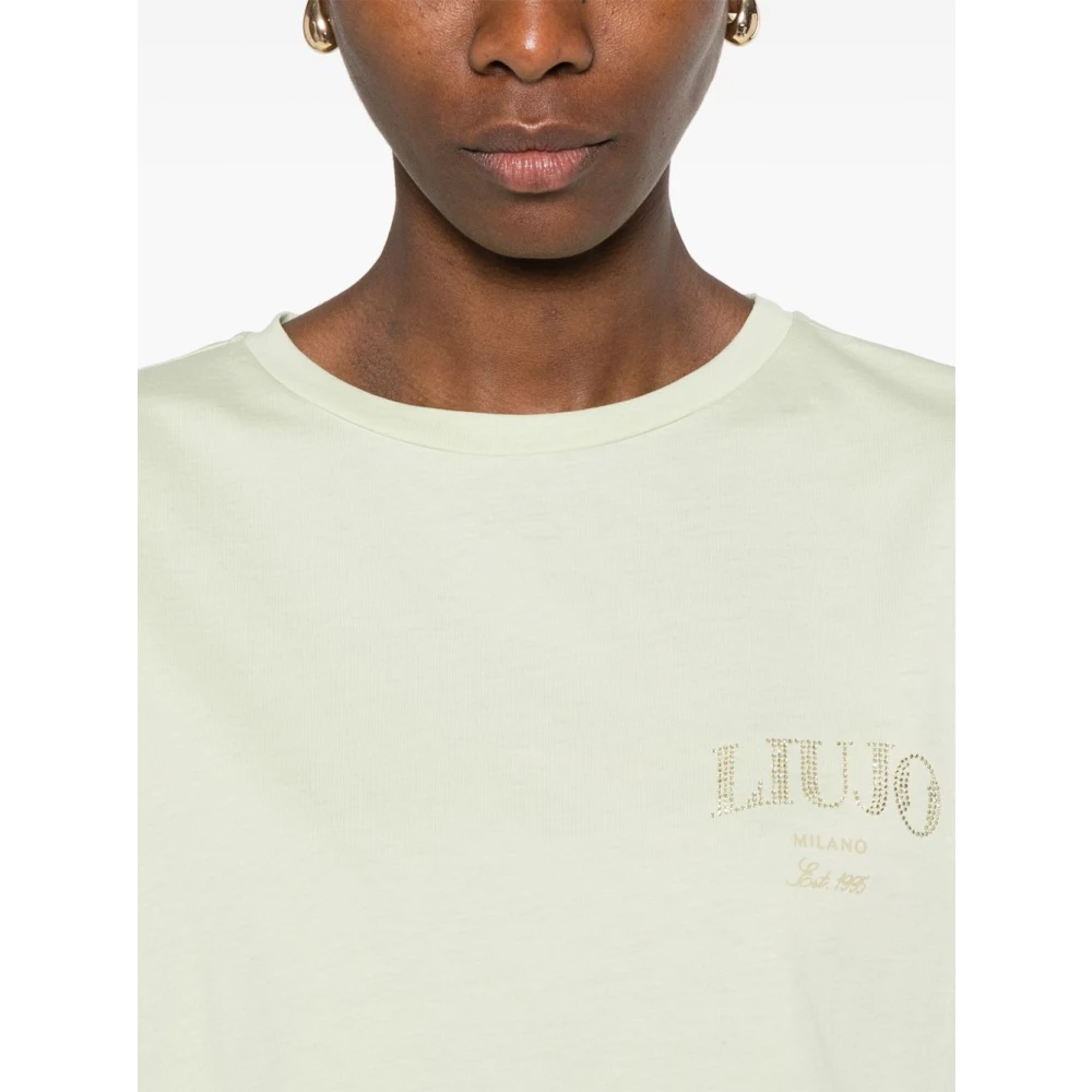 Liu Jo Groene Crew Neck T-shirts en Polos Green Dames