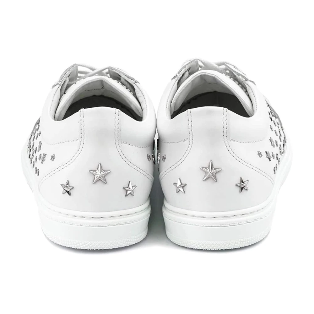 Jimmy Choo Leren sneakers met metalen sterren detail White Heren
