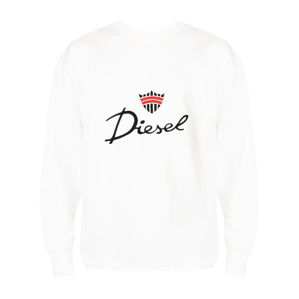 Diesel Mannelijk Wit Elegante Ronde Hals Sweater