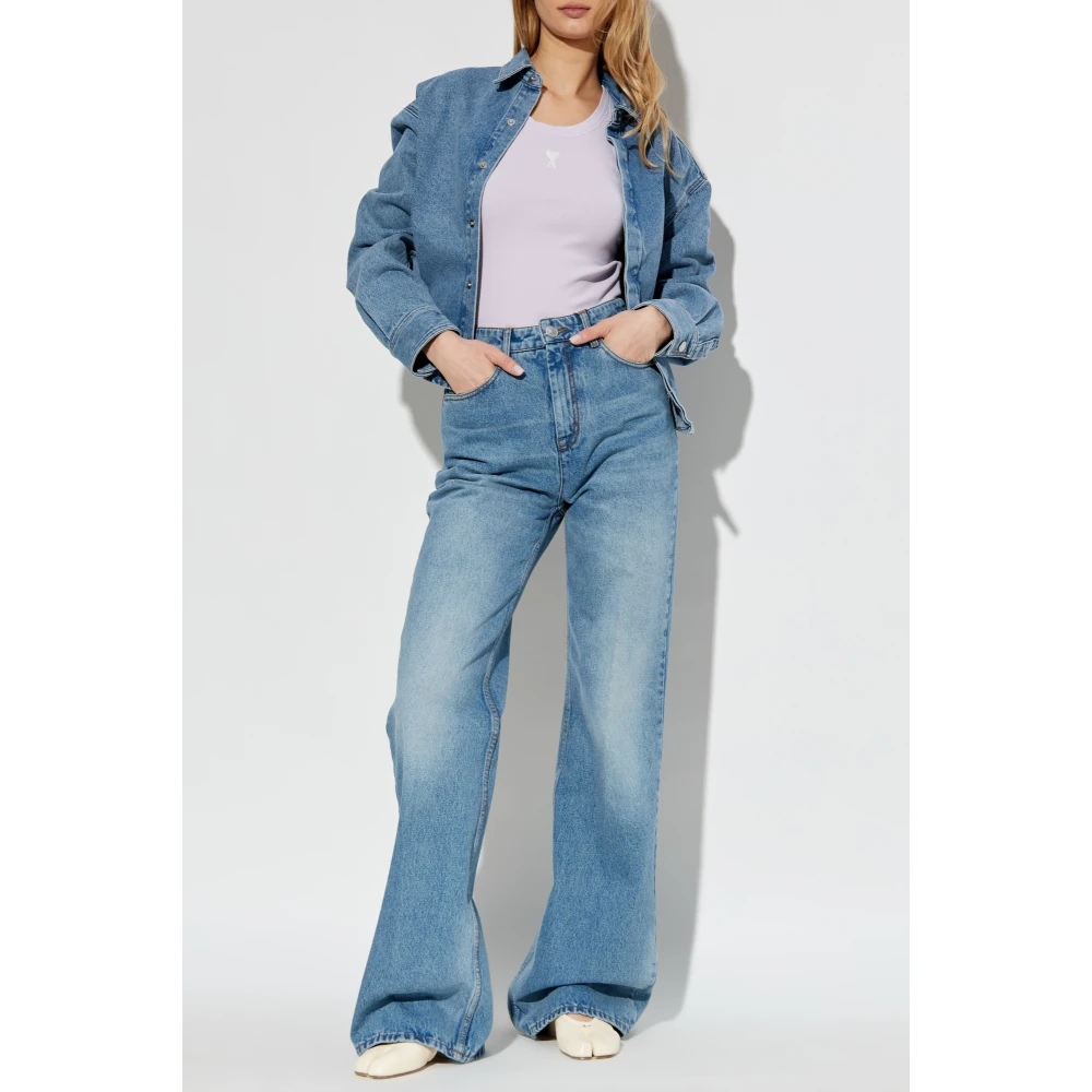 Ami Paris Top met logo Purple Dames