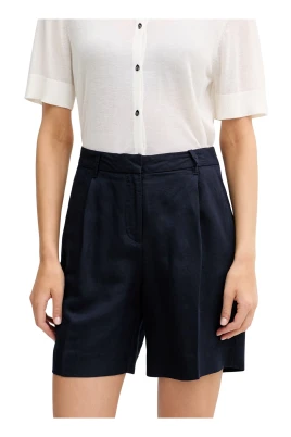 Skräddarsydda shorts i linneblandning