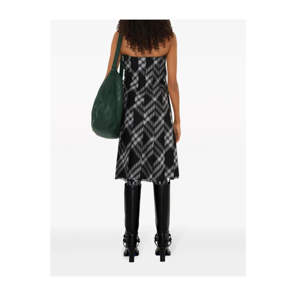 Burberry Monochrome Ruit Jurk Multicolor Dames