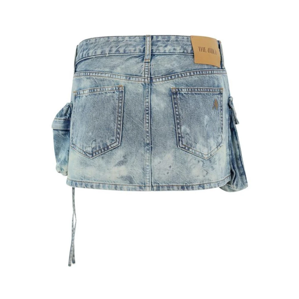 The Attico Denim Mini Rok Acid Wash Stijl Blue Dames