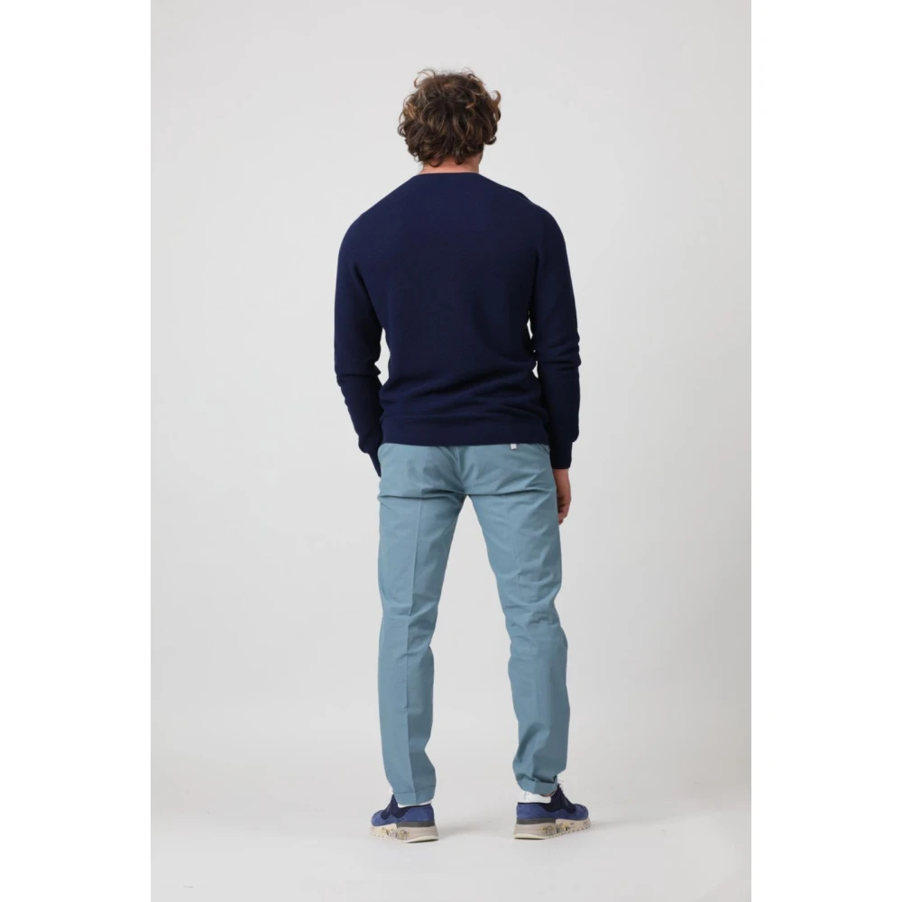 Re-Hash Mucha 10 Chinos met Omgeslagen Zoom Blue Heren