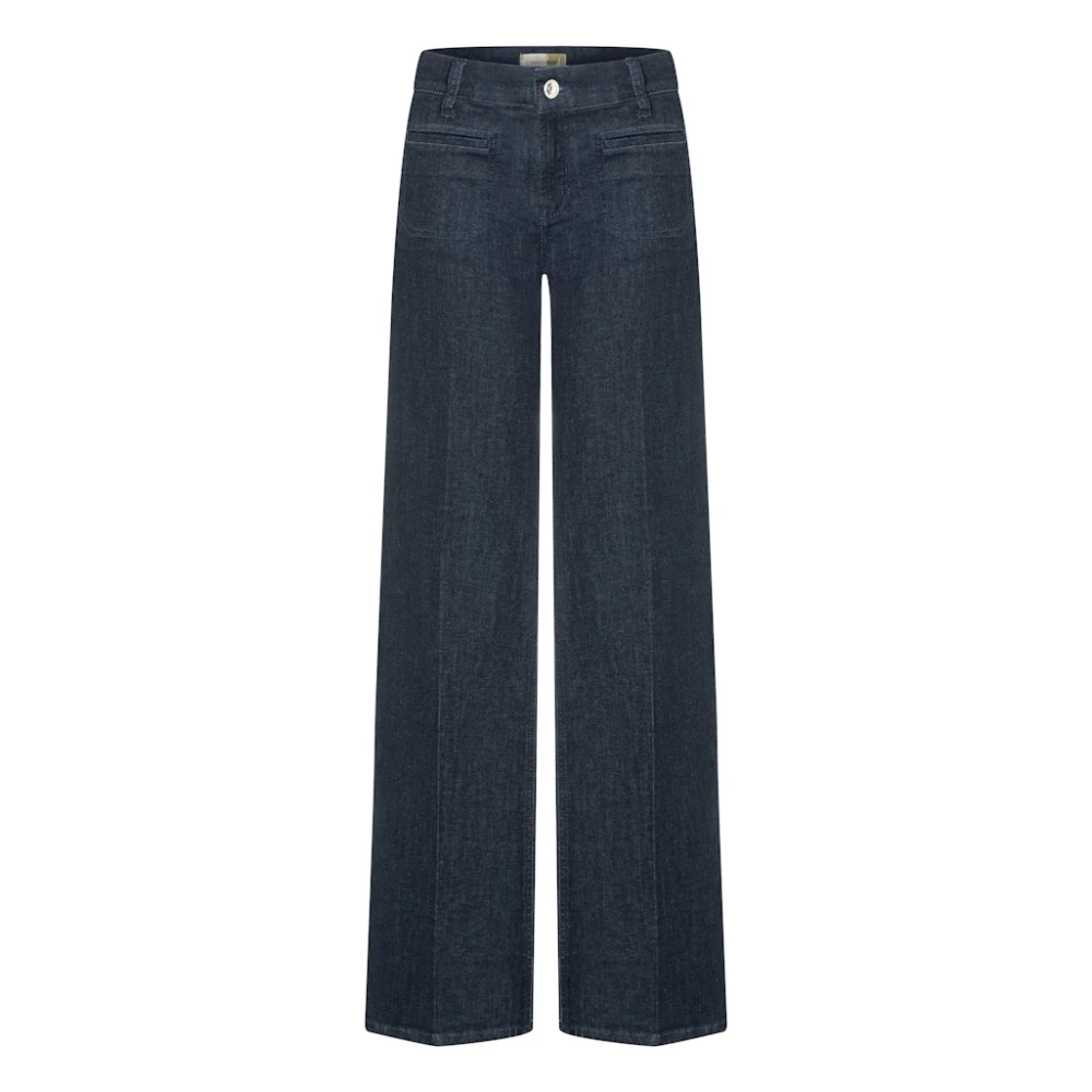 Moderne Rinsed Blå Wide Leg Jeans