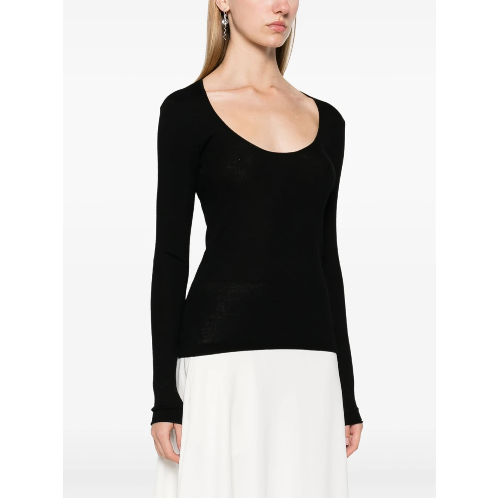 PATRIZIA PEPE Zwarte trui met moderne details Black Dames