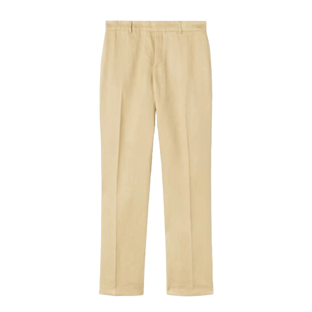 Loro Piana Rugged Brown Linnen Broek Beige Heren