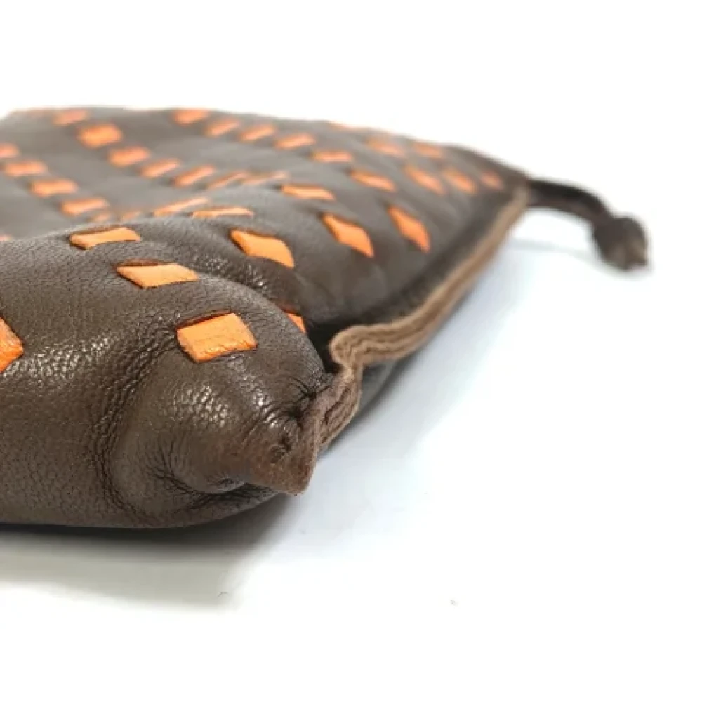 Hermès Vintage Pre-owned Leather pouches Brown Dames