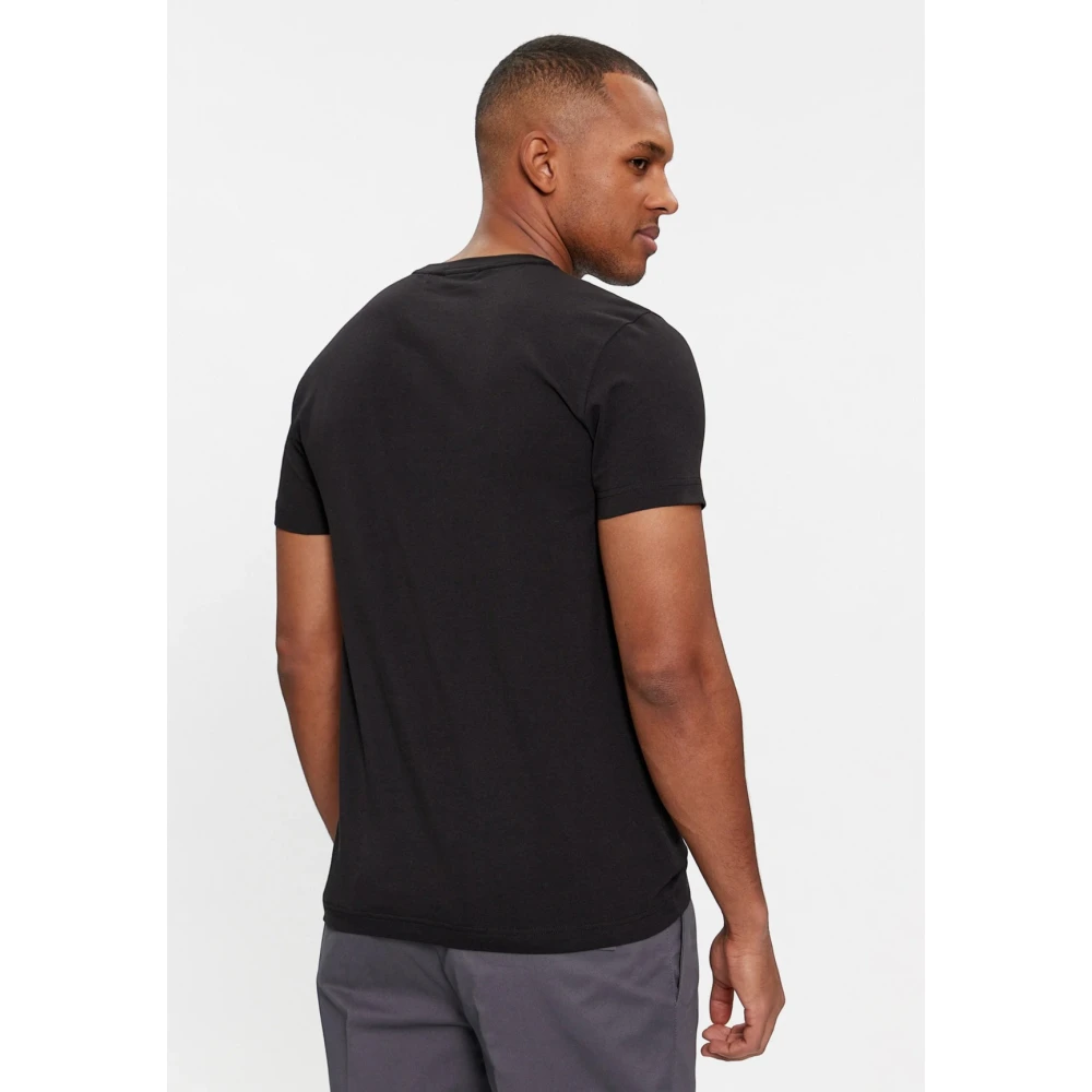 Calvin Klein Zwarte Slim Fit Katoenen T-shirt Black Heren