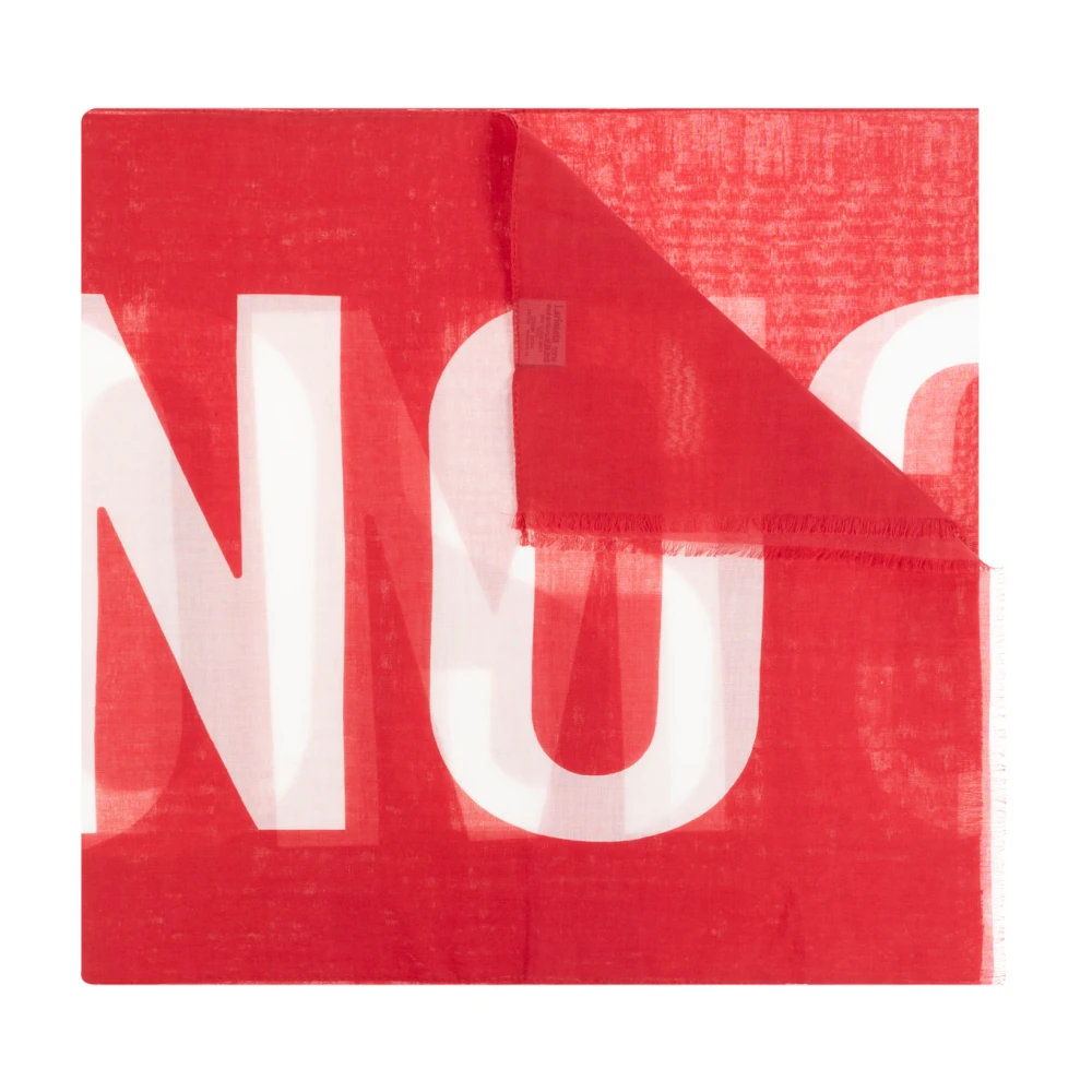 Moschino Sjaal met logo Red Unisex