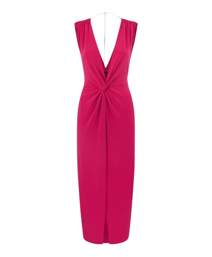 robe-fuchsia-a-col-v-et-chaine-bijou