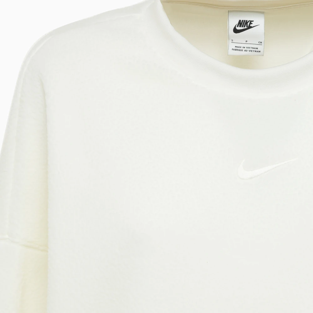 Nike Effen Kleur Pile Sweatshirt White Dames