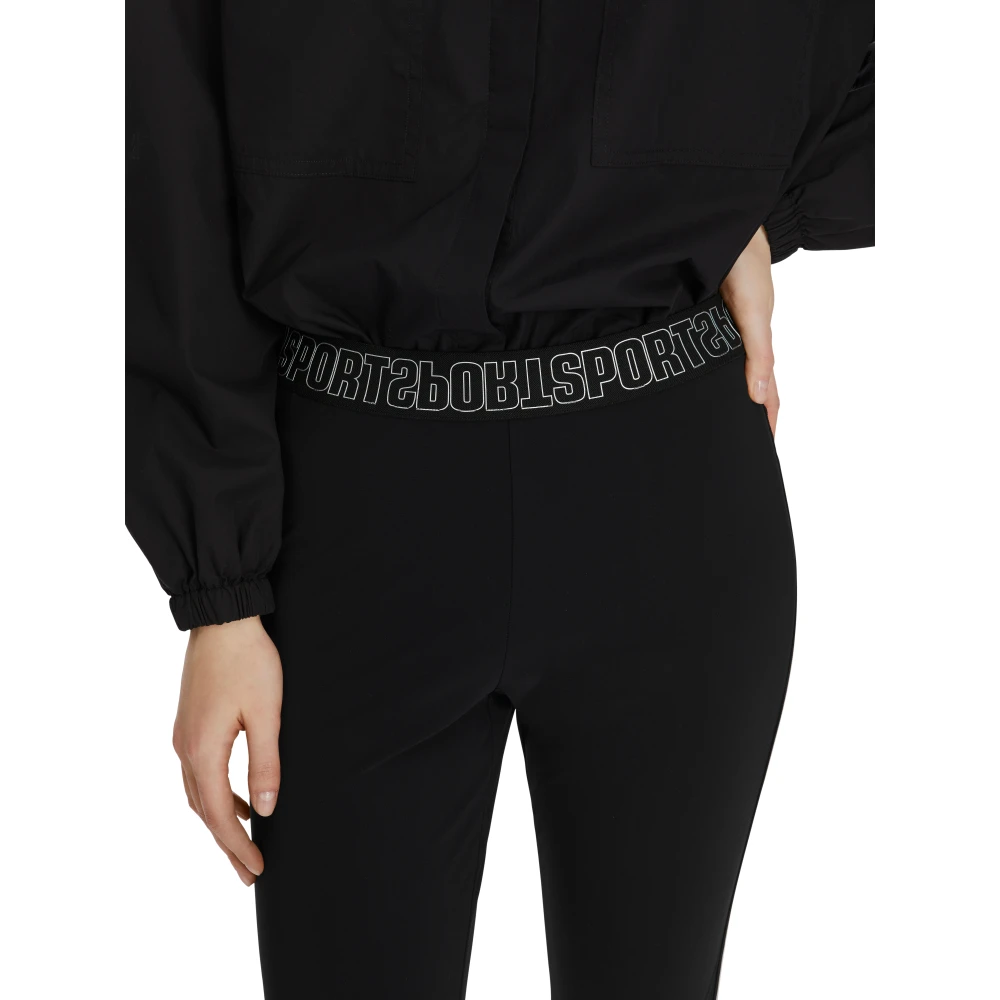 Marc Cain Sportieve Leggings met Galon Detail Black Dames