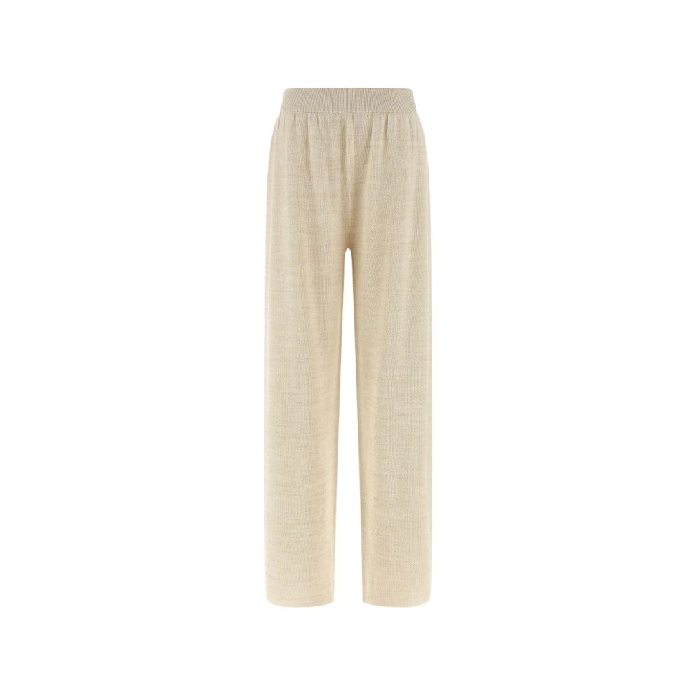 Fabiana Filippi Women's Yellow Elasticated-Waist Straight-Leg Trousers - Wide Trousers - Xs - Trousers