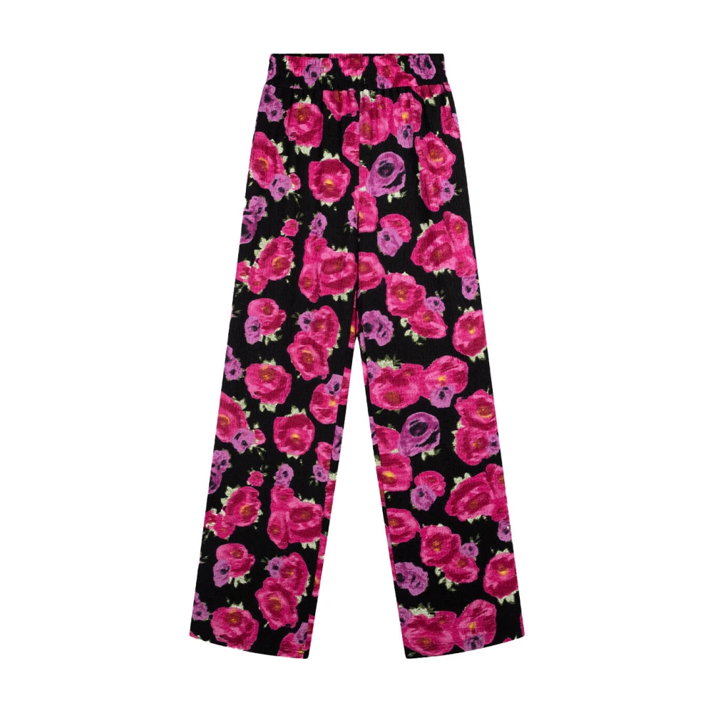 Refined Department gebloemde high waist straight fit pantalon Nova zwart roze