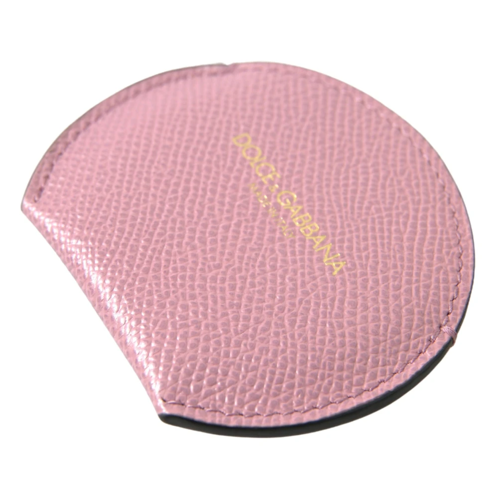 Dolce & Gabbana Elegante roze leren handspiegelhouder Pink Dames